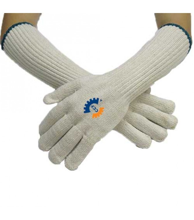 Long Cotton Knitted Safety Gloves